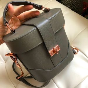 Leather bucket bag